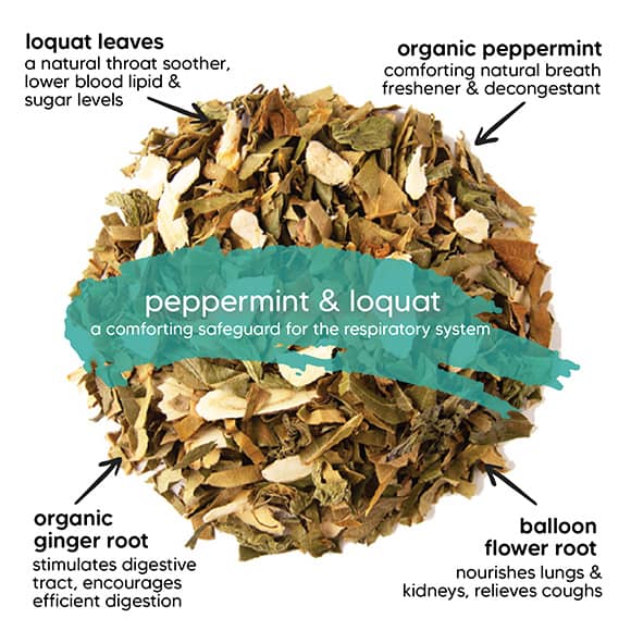 peppermint herbal tea - loquat tea - qisane